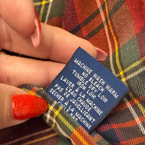 Vintage Polo Ralph Lauren Red Zip-Up Jacket plaid flannel lining - Picture 8 of 10